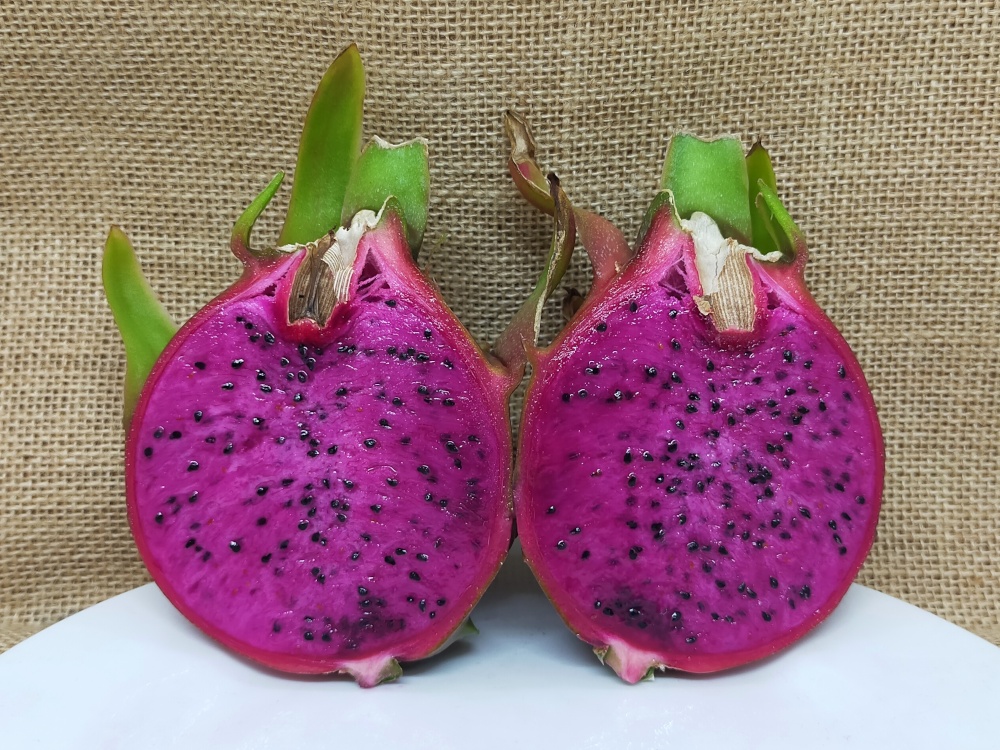 American Beauty dragon fruit halved